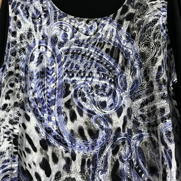 Chico’s Women’s Purple Multi Paisley Pattern Print Long Sleeve Shirt Sz-XL - Picture 2 of 6